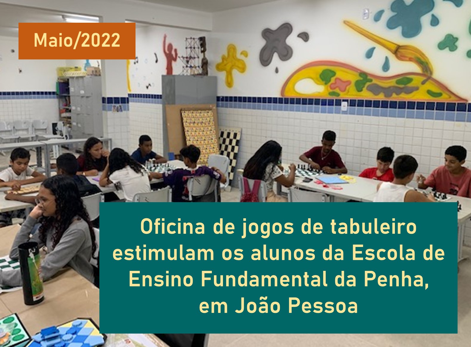 Oficina de aprendizagem multidisciplinar com jogo de tabuleiro Nana Shogi