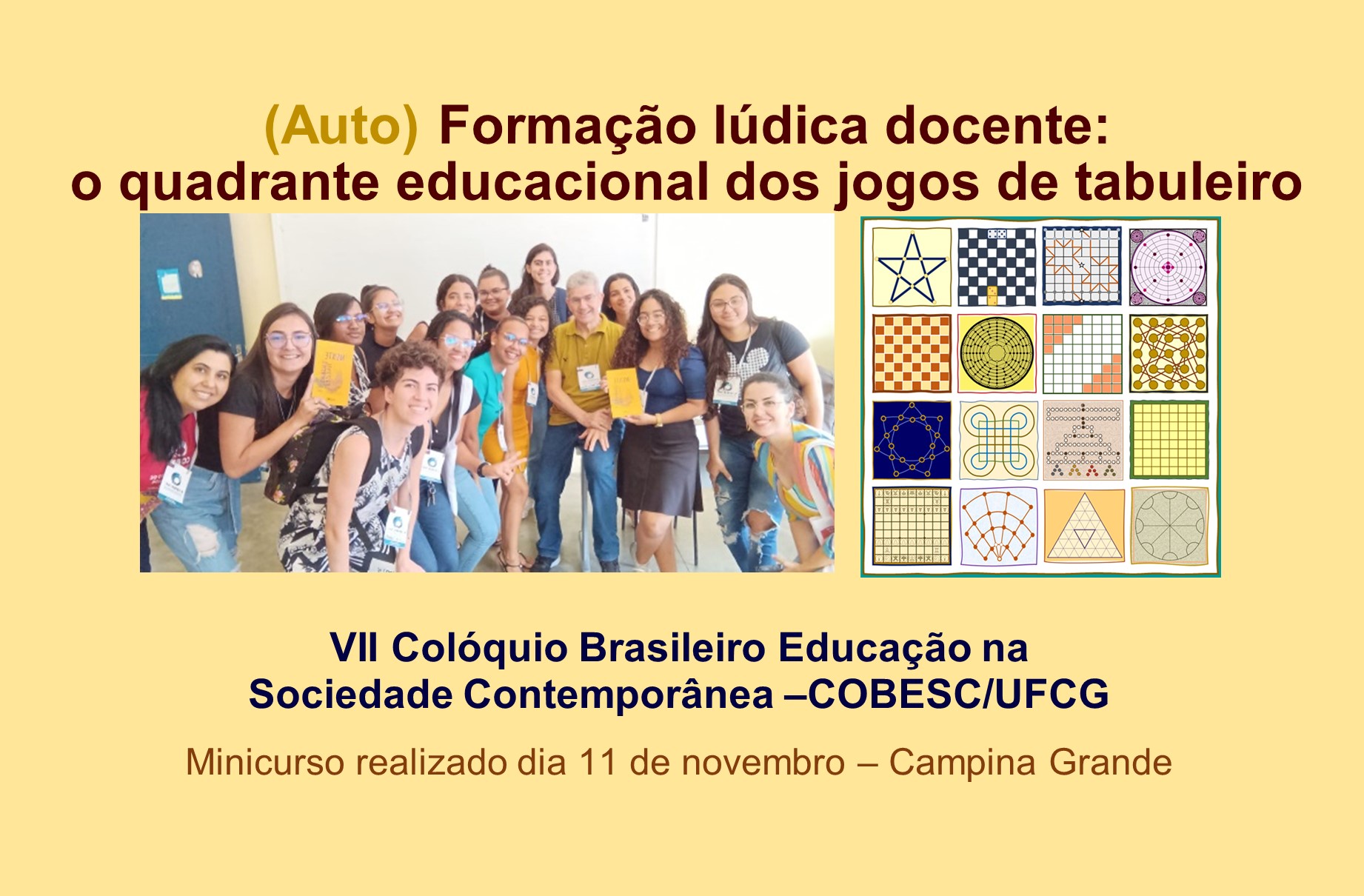 Minicurso sobre autoformação lúdica docente ministrado no COBESC/UFCG